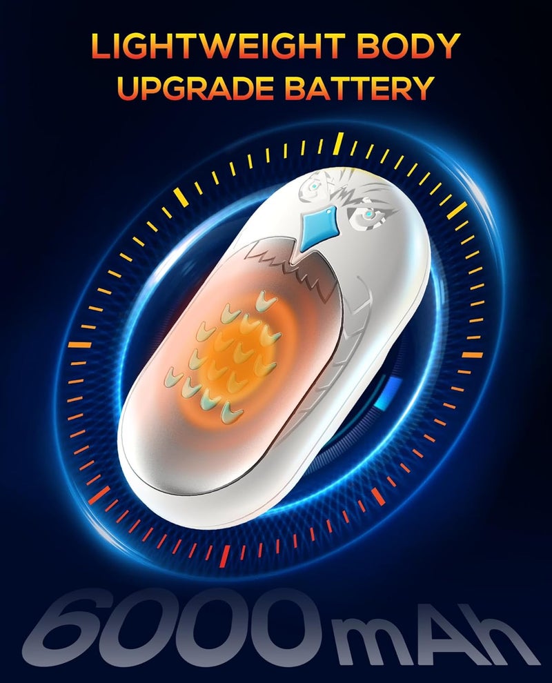 GUKAUT سخانات يد قابلة لإعادة الشحن، عبوة 2 6000mAh سخان كهربائي محمول، 20 ساعة تدفئة طويلة، سخانات يد جيب، معدات صيد، هدايا للنساء والرجال، رينود، تخييم، جولف، أنشطة خارجية - Image 5